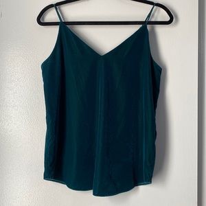 Women’s turquoise velvet v-neck tank top